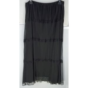 Black Maxi 1X boho mesh lace trim overlay victorian dark cottagecore whimsigoth